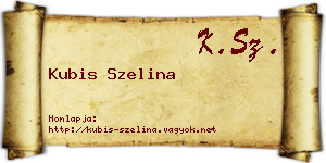 Kubis Szelina névjegykártya